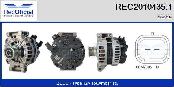 RECOFICIAL REC2010435.1 - Генератор vvparts.bg