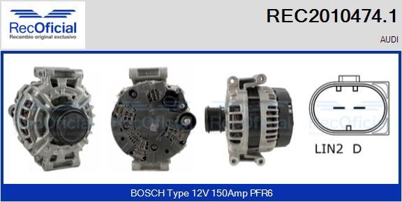 RECOFICIAL REC2010474.1 - Генератор vvparts.bg