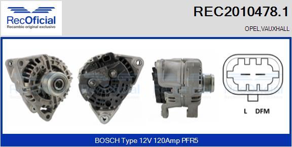 RECOFICIAL REC2010478.1 - Генератор vvparts.bg