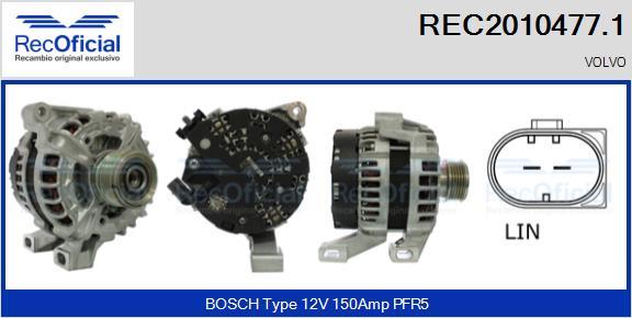 RECOFICIAL REC2010477.1 - Генератор vvparts.bg