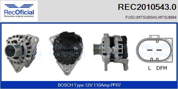 RECOFICIAL REC2010543.0 - Генератор vvparts.bg