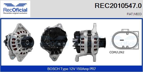 RECOFICIAL REC2010547.0 - Генератор vvparts.bg