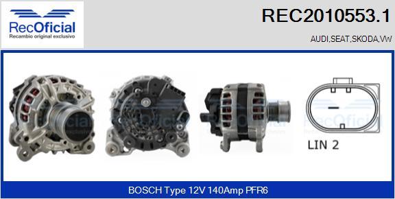 RECOFICIAL REC2010553.1 - Генератор vvparts.bg