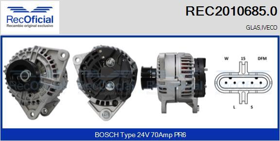 RECOFICIAL REC2010685.0 - Генератор vvparts.bg