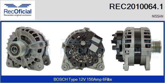 RECOFICIAL REC2010064.1 - Генератор vvparts.bg