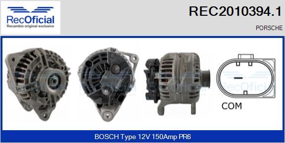 RECOFICIAL REC2010394.1 - Генератор vvparts.bg