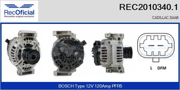 RECOFICIAL REC2010340.1 - Генератор vvparts.bg