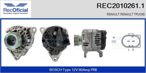 RECOFICIAL REC2010261.1 - Генератор vvparts.bg