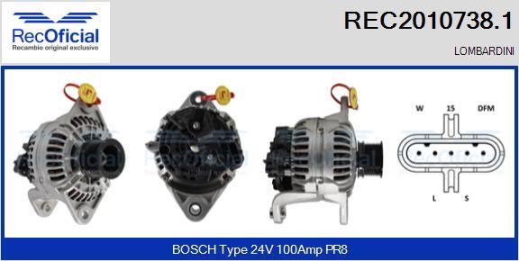 RECOFICIAL REC2010738.1 - Генератор vvparts.bg