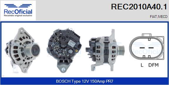 RECOFICIAL REC2010A40.1 - Генератор vvparts.bg