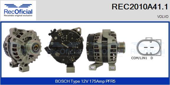 RECOFICIAL REC2010A41.1 - Генератор vvparts.bg