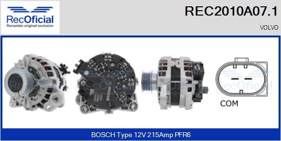 RECOFICIAL REC2010A07.1 - Генератор vvparts.bg