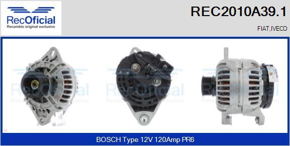 RECOFICIAL REC2010A39.1 - Генератор vvparts.bg