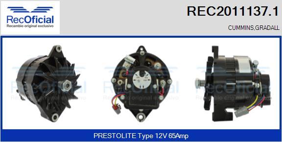 RECOFICIAL REC2011137.1 - Генератор vvparts.bg