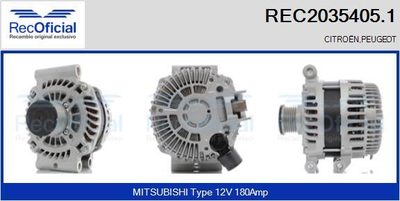 RECOFICIAL REC2035405.1 - Генератор vvparts.bg