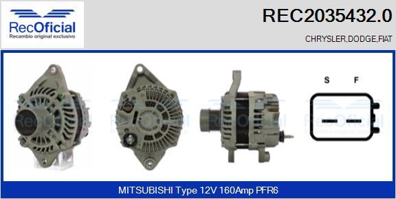 RECOFICIAL REC2035432.0 - Генератор vvparts.bg