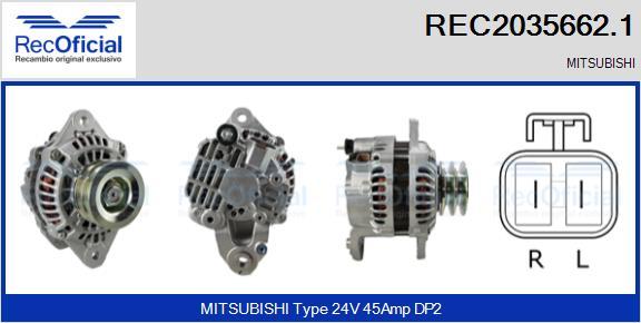 RECOFICIAL REC2035662.1 - Генератор vvparts.bg