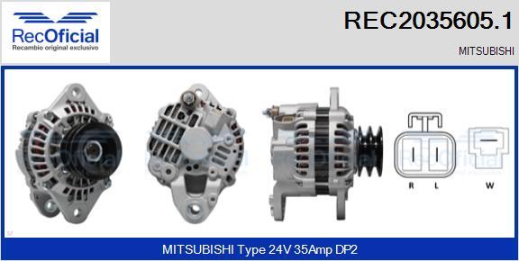 RECOFICIAL REC2035605.1 - Генератор vvparts.bg