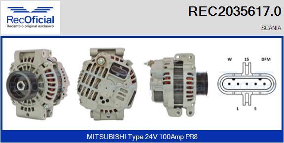 RECOFICIAL REC2035617.0 - Генератор vvparts.bg