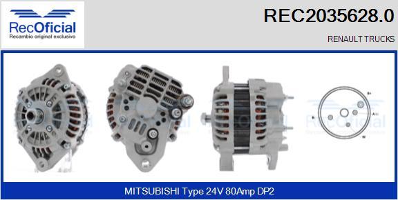 RECOFICIAL REC2035628.0 - Генератор vvparts.bg