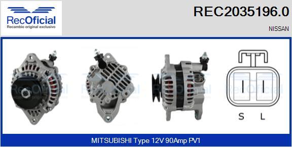 RECOFICIAL REC2035196.0 - Генератор vvparts.bg