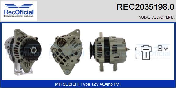 RECOFICIAL REC2035198.0 - Генератор vvparts.bg