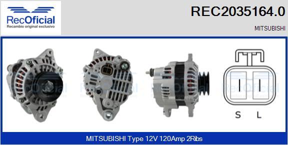 RECOFICIAL REC2035164.0 - Генератор vvparts.bg