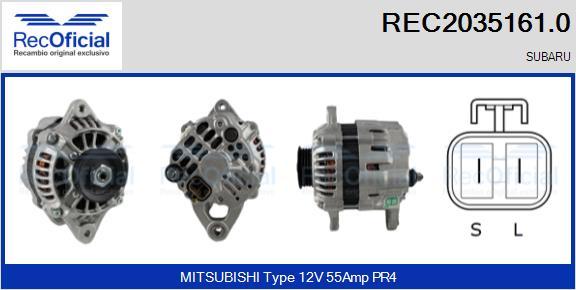 RECOFICIAL REC2035161.0 - Генератор vvparts.bg