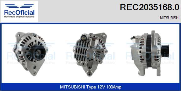 RECOFICIAL REC2035168.0 - Генератор vvparts.bg