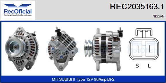 RECOFICIAL REC2035163.1 - Генератор vvparts.bg