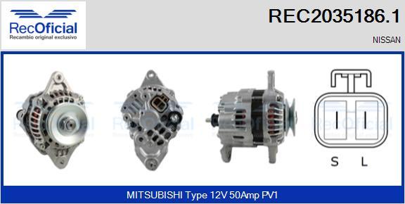 RECOFICIAL REC2035186.1 - Генератор vvparts.bg