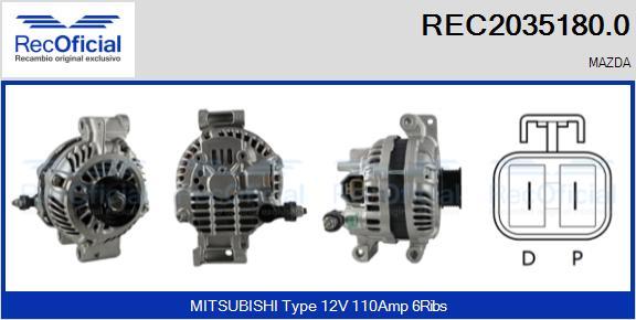 RECOFICIAL REC2035180.0 - Генератор vvparts.bg