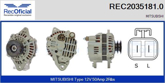 RECOFICIAL REC2035181.0 - Генератор vvparts.bg