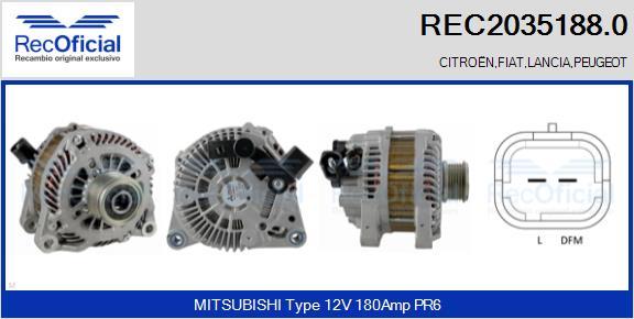 RECOFICIAL REC2035188.0 - Генератор vvparts.bg