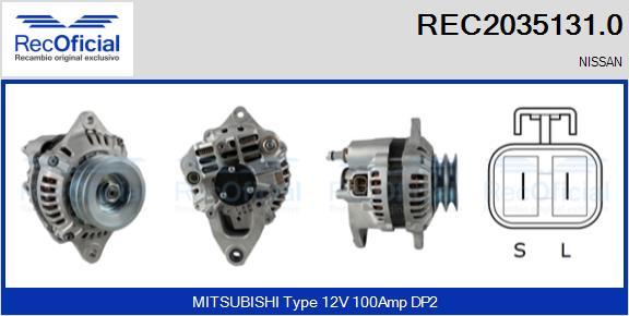 RECOFICIAL REC2035131.0 - Генератор vvparts.bg