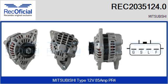 RECOFICIAL REC2035124.0 - Генератор vvparts.bg