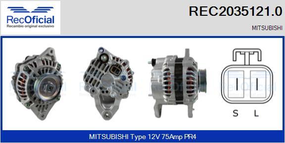 RECOFICIAL REC2035121.0 - Генератор vvparts.bg