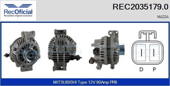 RECOFICIAL REC2035179.0 - Генератор vvparts.bg