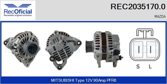 RECOFICIAL REC2035170.0 - Генератор vvparts.bg