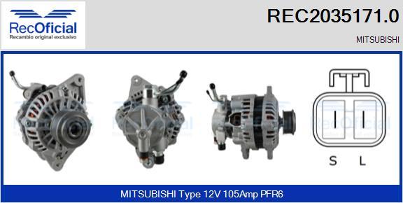 RECOFICIAL REC2035171.0 - Генератор vvparts.bg