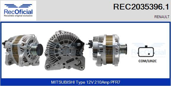 RECOFICIAL REC2035396.1 - Генератор vvparts.bg