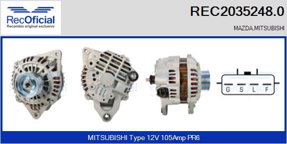 RECOFICIAL REC2035248.0 - Генератор vvparts.bg