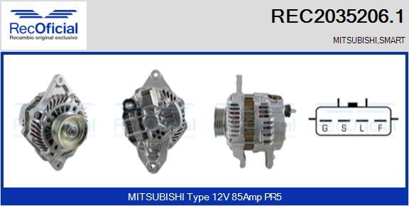 RECOFICIAL REC2035206.1 - Генератор vvparts.bg