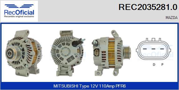 RECOFICIAL REC2035281.0 - Генератор vvparts.bg