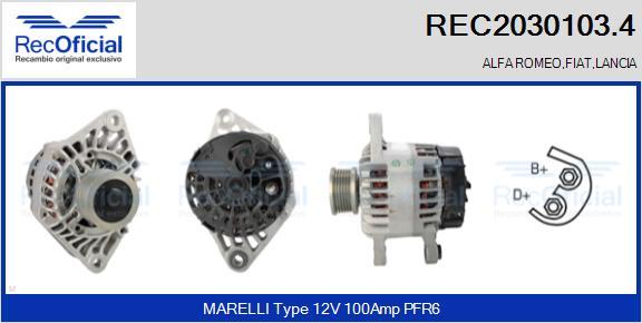 RECOFICIAL REC2030103.4 - Генератор vvparts.bg