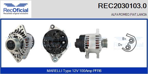 RECOFICIAL REC2030103.0 - Генератор vvparts.bg