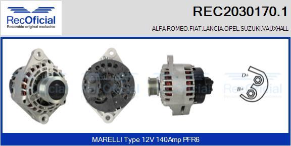 RECOFICIAL REC2030170.1 - Генератор vvparts.bg