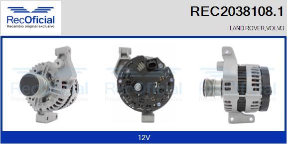 RECOFICIAL REC2038108.1 - Генератор vvparts.bg