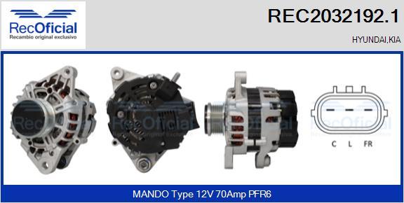 RECOFICIAL REC2032192.1 - Генератор vvparts.bg