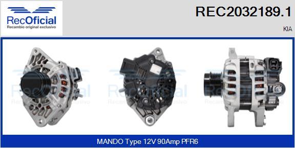 RECOFICIAL REC2032189.1 - Генератор vvparts.bg